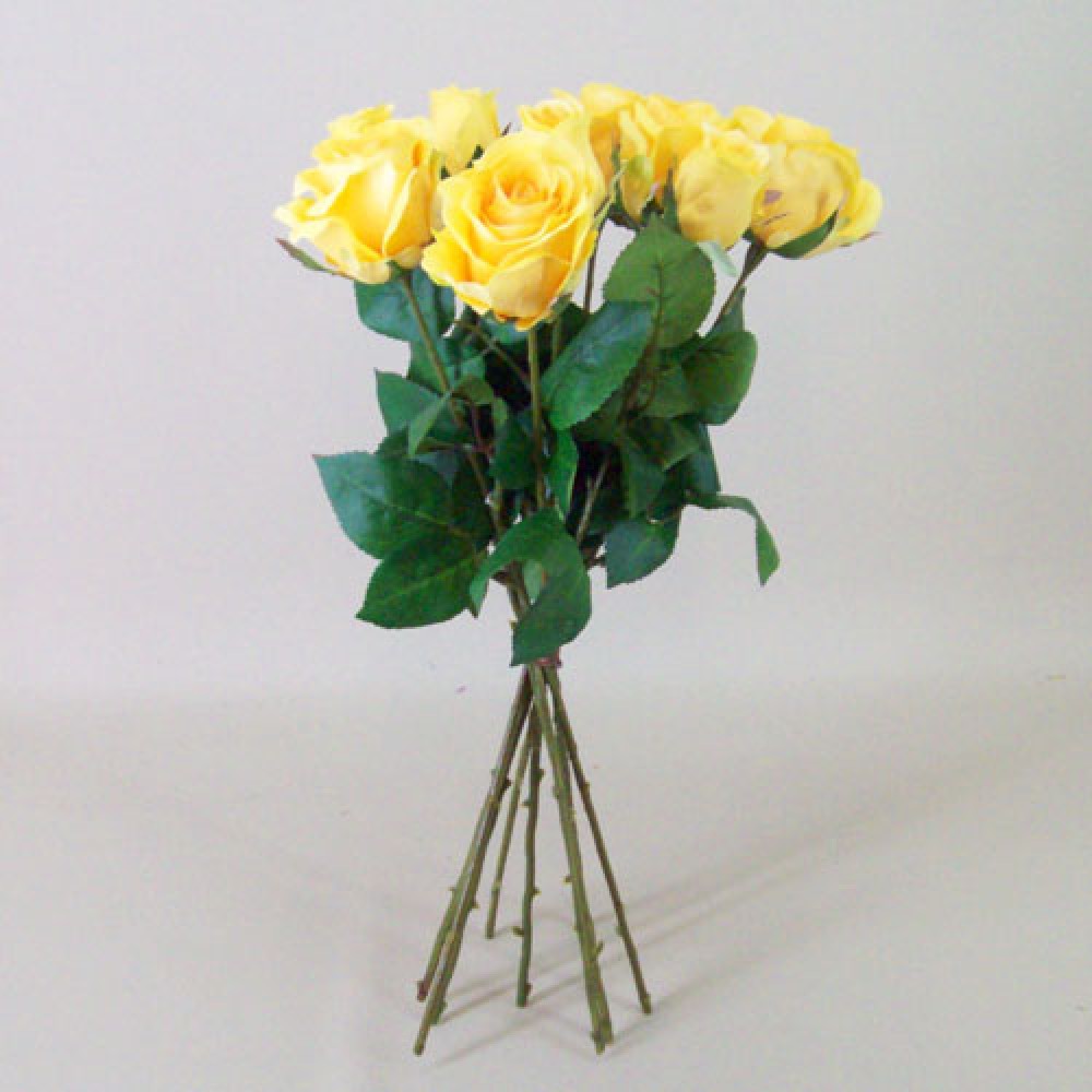 Artificial Roses Bouquet Yellow 44cm Artificial Flowers